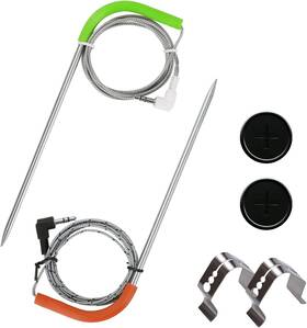Tpb035 Vagloba Meat Probe Replacement For Traeger Grill Smoker With Grommets And Clip 2 Pack