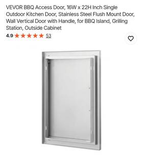 B001d Vevor 14x20 Inch Bbq Island Access Door Outdoor Kitchen Stainless Steel
