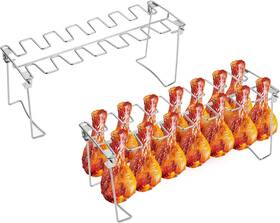 Vicmhtmci79own535 Victhur Chicken Leg Rack For Grill 2 Pack - 14 Slots Stainless Steel Drumstick H