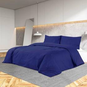 Vidaxl 720286656204 Navy Blue Microfiber Duvet Cover Set 79x79 Inch Soft Bedding Decor