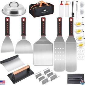 B0d7zrdj59 Vikeyhome 30 Pcs Griddle Accessories Kit Bbq Grill Tools Set With Spatula Tongs Cover