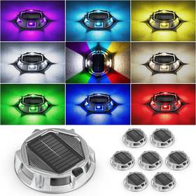Sn00229 Viodaim 8pack Aluminum Alloy Solar Driveway Lights Ip68 Deck Multicolor