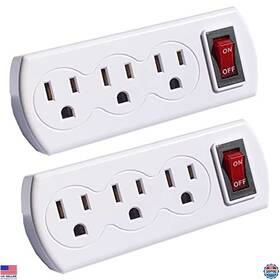 B09lr566py Visit The Aisizhro Store 3 Prong Outlet Switch Power Wall Tap Adapter 2 Pack Mini Multi Plug Etl Listed