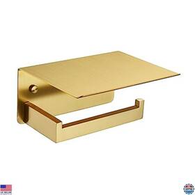 B083gqp9qx Visit The Aplusee Store Brushed Gold Toilet Paper Holder With Shelf Stainless Steel Bathroom Accessory