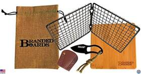 B08d7xd5t2 Visit The Branded Boards Store Portable Bbq Grill Grate Set With Cutting Board Knife Starter And Bag
