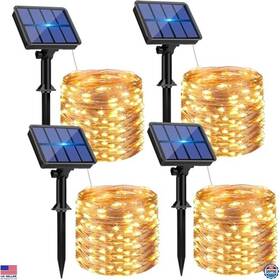 Sl24 Visit The Btfarm Store 4 Pack Solar String Lights 320led 132ft Waterproof 8 Modes Fairy Decor