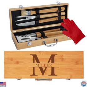 Hr-655 Visit The Custom Store Personalized Bbq Grill Set 10pc Engraved Grilling Tools Gift For Dad