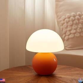 Dawn-001 Visit The Dawnwake Store Mushroom Table Lamp For Bedroom And Desk Cute Mini Modern Aesthetic Decor Orange