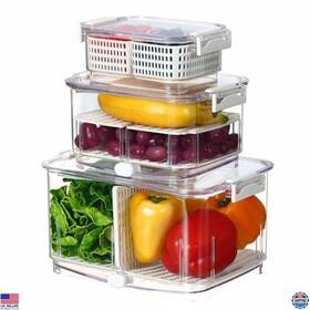 Nvsgu1-1 Visit The Felli Store Fresh Produce Saver Container For Fridge - Fruit And Vegetable Storage Bin