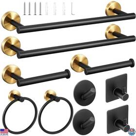 Wg-234234-e Visit The Funrous Store 10 Pcs Matte Bathroom Hardware Set 16 Inch Towel Bar Hooks Wall Mounted