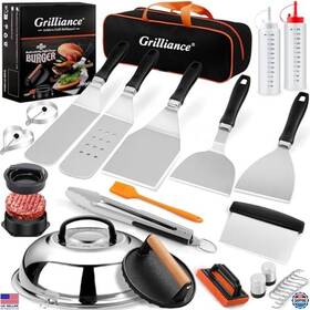 B0d46sh7qg Visit The Grilliance Store 27-piece Blackstone Griddle Accessories Set - Hibachi Grill Tools And Spatula