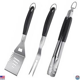 Hh21029 Visit The Haushof Store Premium Bbq Grill Tool Set - Heavy Duty Stainless Steel Spatula Fork