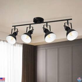 Hb22066 Visit The Hibay Store 4-light Adjustable Track Lighting Fixture Industrial Led Ceiling Spotlights