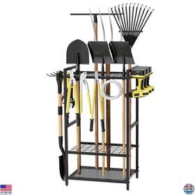 Lwt-jj27-jygjj-us Visit The Homsorout Store Heavy Duty Garden Tool Organizer Rack With 4 Hooks For 48 Long Handled Tools