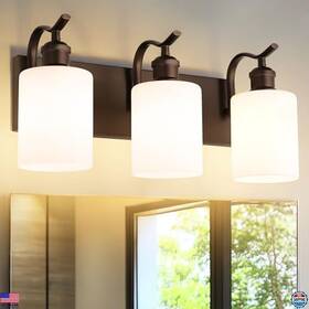 Zcvl01orbw-3 Visit The Jazava Store 3-light Bathroom Vanity Light Fixture Oil Rubbed Bronze Frosted Shades