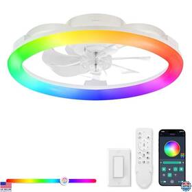 B0f89y89c6 Visit The Lediary Store Rgb Low Profile Ceiling Fan With Lights Remote 20 Inch Dimmable 6 Speed