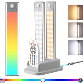 Kaij-1466-us Visit The Lexall Store 3 Pack Led Under Cabinet Lights Rechargeable Motion Sensor Dimmable Rgb Bar