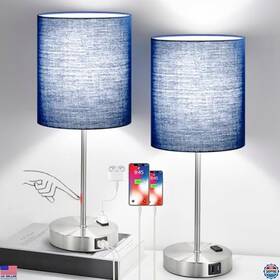 T3476 Visit The Lynnoland Store 2 Touch Control Table Lamps With Usb And Ac 3-way Dimmable 800 Lumens