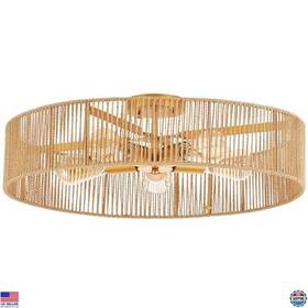 Visit The Mhytogn Store 5-light 24 Inch Rattan Flush Mount Ceiling Light Antique Brass Boho Chandelier