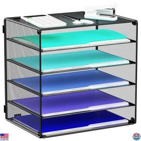 Do6t Visit The Mindepot Store 6 Tier Metal Desk Organizer Paper Tray File Holder For Office And School Storage