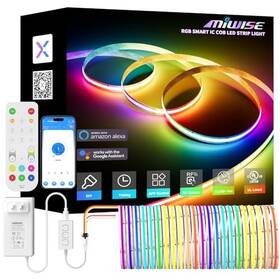 Mrgbiccob630d12w24vbl-10mk Visit The Miwise Store 32.8ft Rgb Smart Led Strip Light Addressable Color Chasing App Control