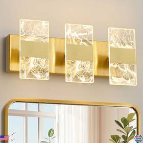 Nadosa-1858 Visit The Nadosa Store 3-light Gold Led Bathroom Vanity Light Fixture 5cct Adjustable Over Mirror