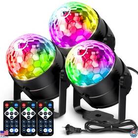 Yu-wutaidneg-3b Visit The Nequare Store 3-pack Sound Activated Disco Ball Lights With Remote 7 Modes For Parties