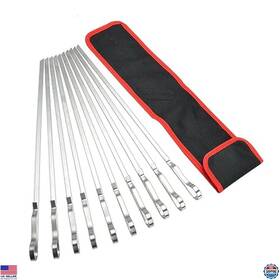 L511238qi5a0 Visit The Outanaya Store 10-pack Durable Stainless Steel Bbq Skewers With Needle Prongs Storage Bag