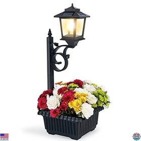 05f-p-01 Visit The Pasamic Store 2-in-1 Outdoor Flower Pots And Solar Lamp Post Lights Waterproof Decor For Lawn