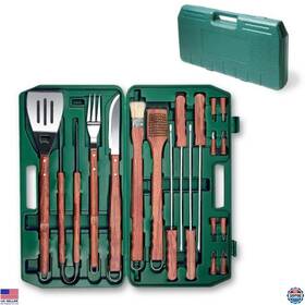 B000jev1be Visit The Picnic Time Store Oniva 18-piece Bbq Grill Set - Complete Outdoor Tools With Stylish Case Green