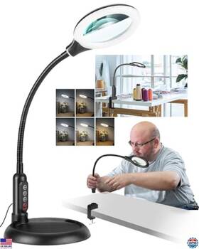 Bjt031fe01r Visit The Rackydigpro Store 10x Magnifying Glass With Led Light 5 Color Modes Flexible Gooseneck Clamp