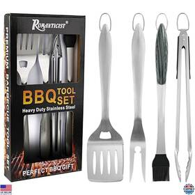 H01-a01-g Visit The Romanticist Store 4pc Heavy Duty Grill Accessories Set - Professional Bbq Tools For Outdoor