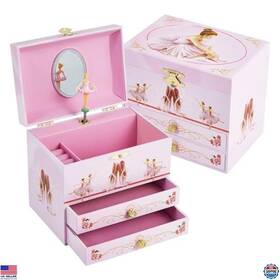 Mb029 Visit The Taopu Store Ballerina Musical Jewelry Box With 2 Drawers For Girls Ages 3-12 Gift Idea