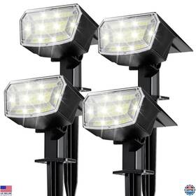 Tk-sl006 Visit The Tecknet Store 59 Led Solar Spot Lights Waterproof 2-in-1 Ground And Wall Mount 3 Modes