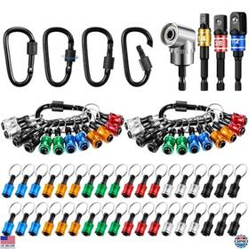 B0dfm9vvql Visit The Threlaco Store 36 Pcs Drill Bit Holder Keychains And 3 Socket Hex Shank Quick Release Set