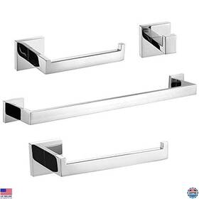 Comin18ju041960 Visit The Turs Store 4-piece Polished Chrome Bathroom Accessories Set - Towel Bar And Holder