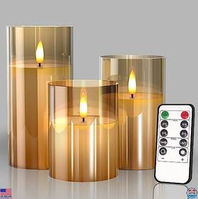 X5-pro Visit The Tyawon Store Led Flameless Candles With Remote And Timer Real Wax Warm Flickering Light - 3
