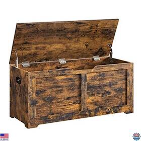 Ulsb061t01 Visit The Vasagle Store Storage Chest Bench With Safety Hinges Rustic Brown 39.4 Inch X15.7 X18.1