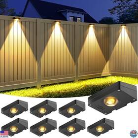 Wl15m-t Visit The Volisun Store Solar Fence Lights 8 Pack Waterproof Led 3 Color Temperatures Outdoor