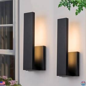 Yn2483-2w Visit The Yonaveil Store Dimmable 3000k Led Wall Light 2 Pack Waterproof Matte Black Outdoor Sconce