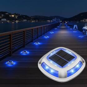 21652zm Volisun Solar Driveway Lights 12 Pack Waterproof Dock And White Blue