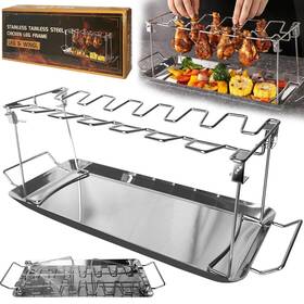 Jtj001 Vousxllez Premium Chicken Leg Rack For Grill With Drip Tray Drumstick