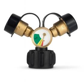 Voyager Tools 810204830385 Propane Tank Gauge Splitter With Dual Y Adapter 5-40lb Tanks