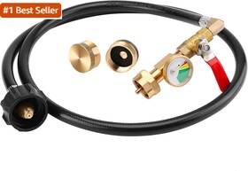 Wadeo 705353202339 Propane Refill Adapter Hose With Gauge 4 Ft/48 Inch Tank A