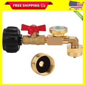 Wadeo 726085023351 1lb To 20lb Tank Control Valve Us Propane Refill Adapter With Gauge And On-off