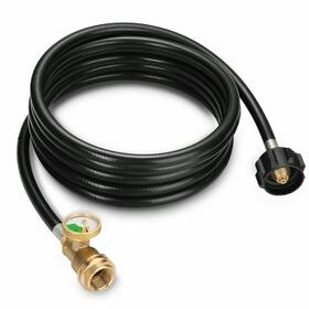 Wadeo 779288783164 12ft Propane Extension Hose With Gauge For Tank Universal
