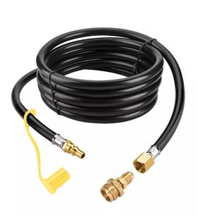 Wadeo 779288783331 12 Ft Lp Propane Quick Connect Hose Gas Grill For 1 Lb Appliance 3/8 Female