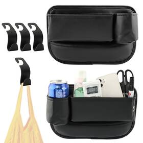 22432025 Waylenbo 2 Pack Car Seat Gap Filler Organizer Leather Bag With Cup Holder 3