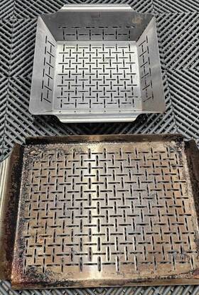 Weber 077924011122 Two Stainless Steel Deluxe Vegetable Grilling Basket 8.5x8.5 And 11x14 In