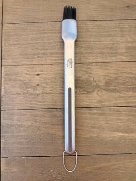 Weber 077924021466 Stainless Steel Basting Brush Silicone Bristles Storage Loop Grilling